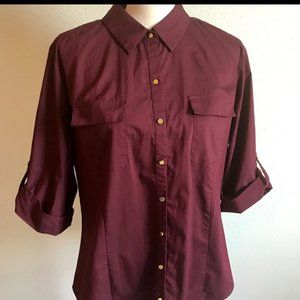 Burgundy 3/4 sleeve top